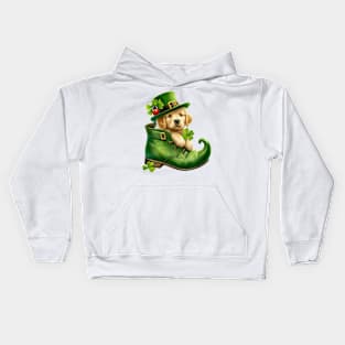 Golden Retriever Dog Shoes For Patricks Day Kids Hoodie